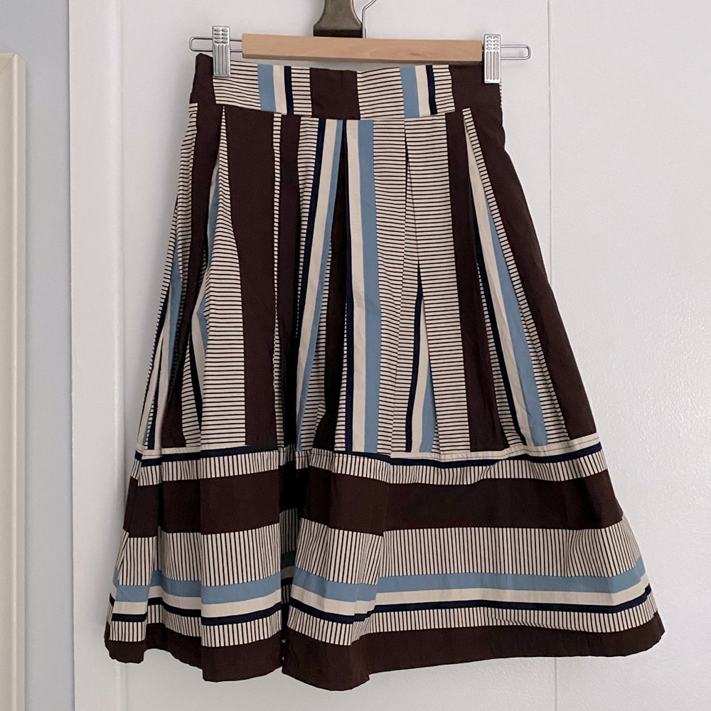 Korean patterned a-line skirt